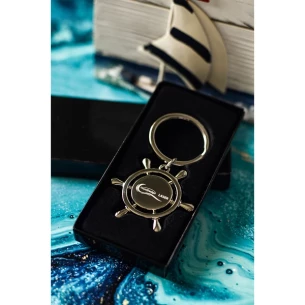 Rooliratta metallist võtmehoidja - hõbedane