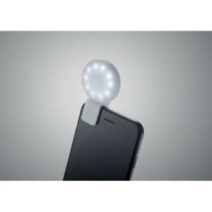 LED selfie valgusti koos klambriga - PINNY- valge
