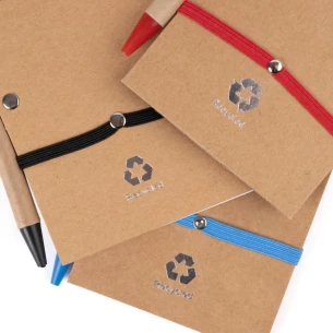 Eco2 märkmeplokk koos pliiatsiga - punane
